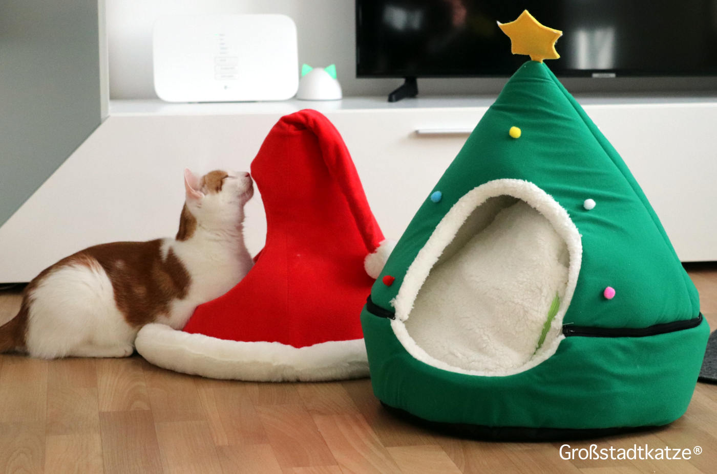 Jodimitty Katzenbett Weihnachten | Katzenhöhle Weihnachtsbaum