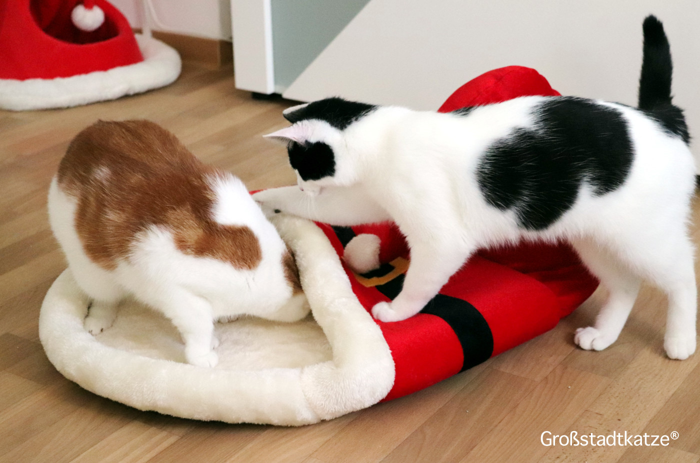 Smniao Weihnachten Katzenbett | Bettchen Zipfelmütze