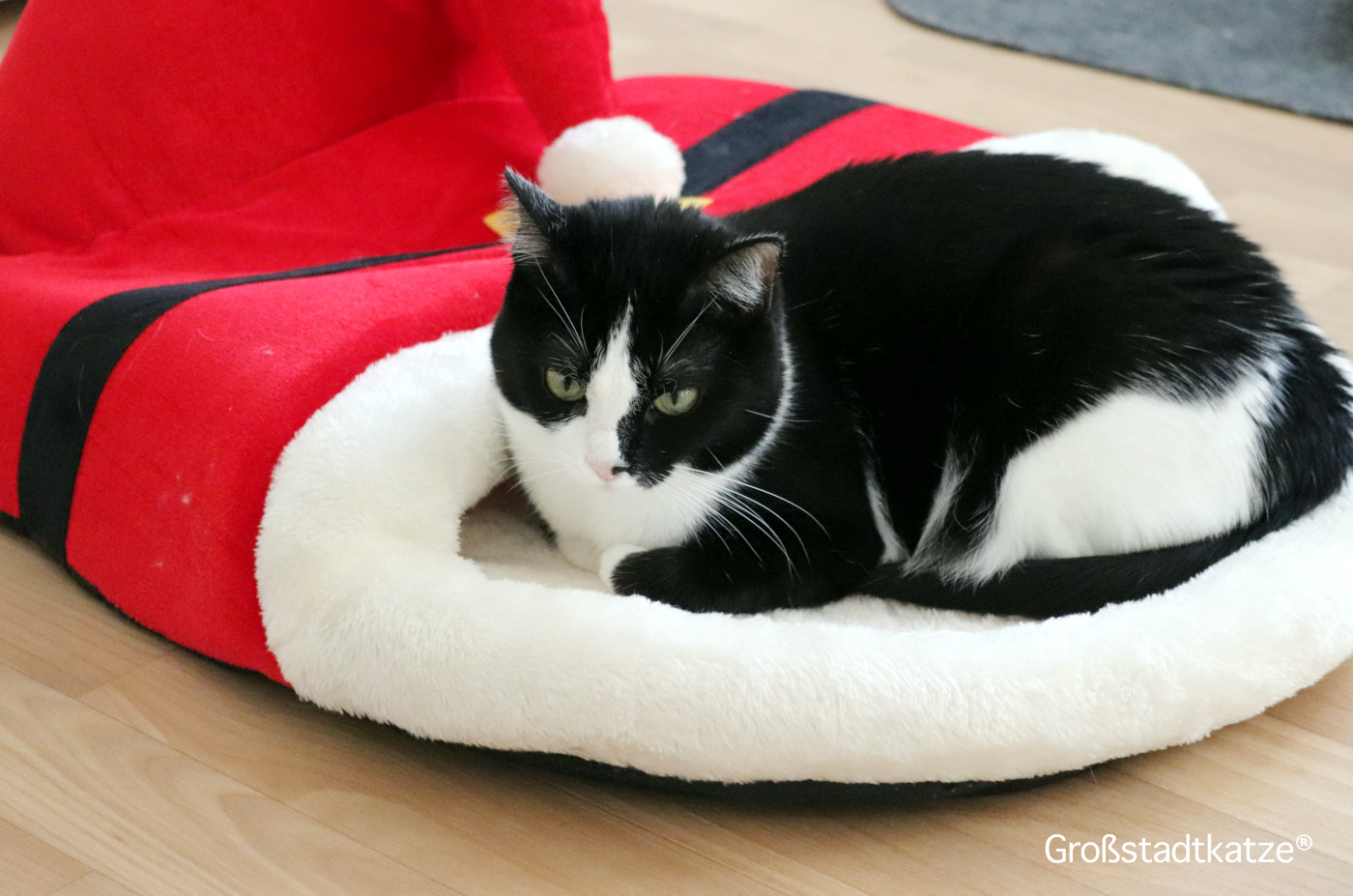 Smniao Weihnachten Katzenbett | Bettchen Zipfelmütze
